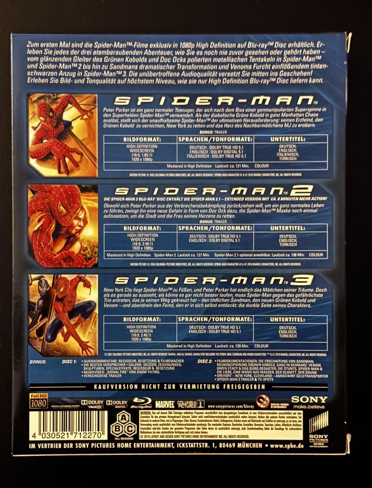 Spiderman Trilogie  Blu-ray in Rostock