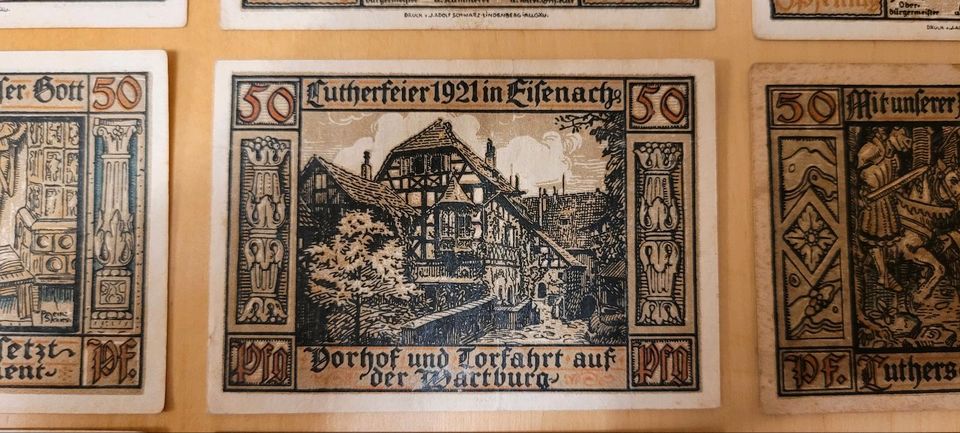 Geld Geldscheine Notgeld Eisenach Wartburg Martin Luther in Erfurt