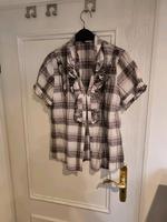Bluse lilabeige kariert, Gr. 40 Hessen - Ottrau Vorschau