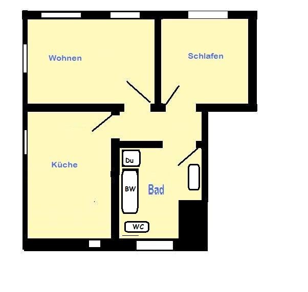 2-Zimmer-Wohnung mit Wanne und Dusche zu vermieten *360 Grad Rundgang! in Kirchberg