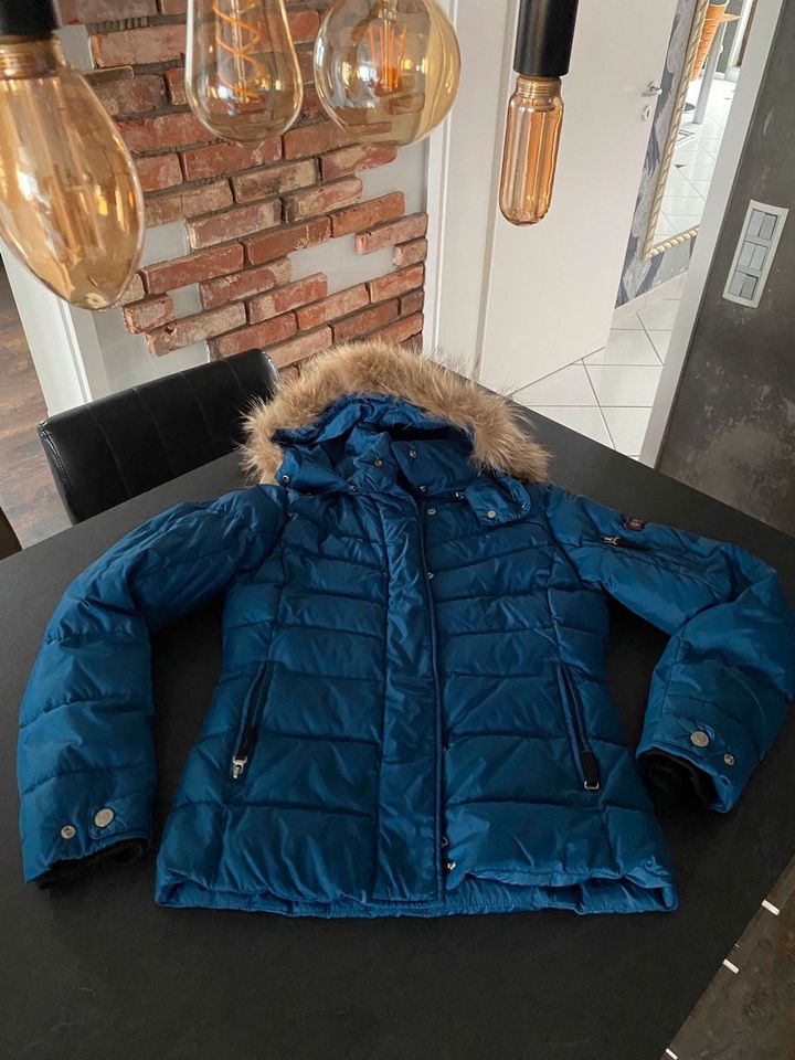 Bogner Fire+Ice Daunen Winter/Skijacke Blau 34 Echt Pelz Kapuze in Fürth