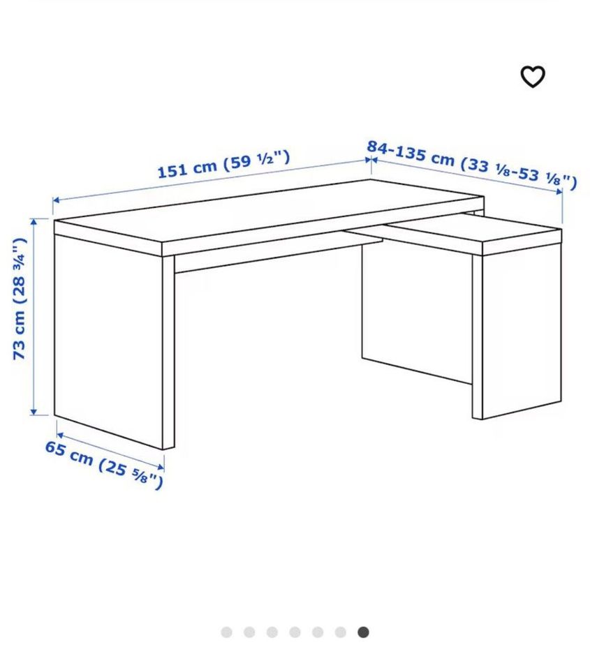 IKEA Schreibtisch MALM, weiß, ohne Ausziehplatte in Landshut
