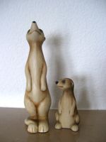 2 Erdmännchen Figuren Dekofiguren Keramik 10cm + 21cm Saarland - Heusweiler Vorschau