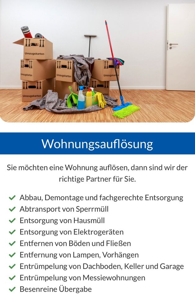 Wohnungsauflösung / Haushaltsauflösung / Entrümpelung in Bayreuth