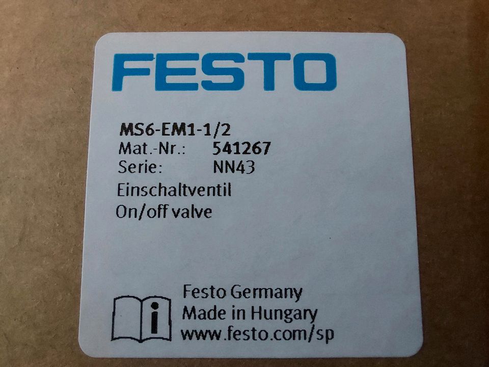 FESTO Einschaltventil, MS6-EM1-1/2, 541267, neuwertig !!!9 in München