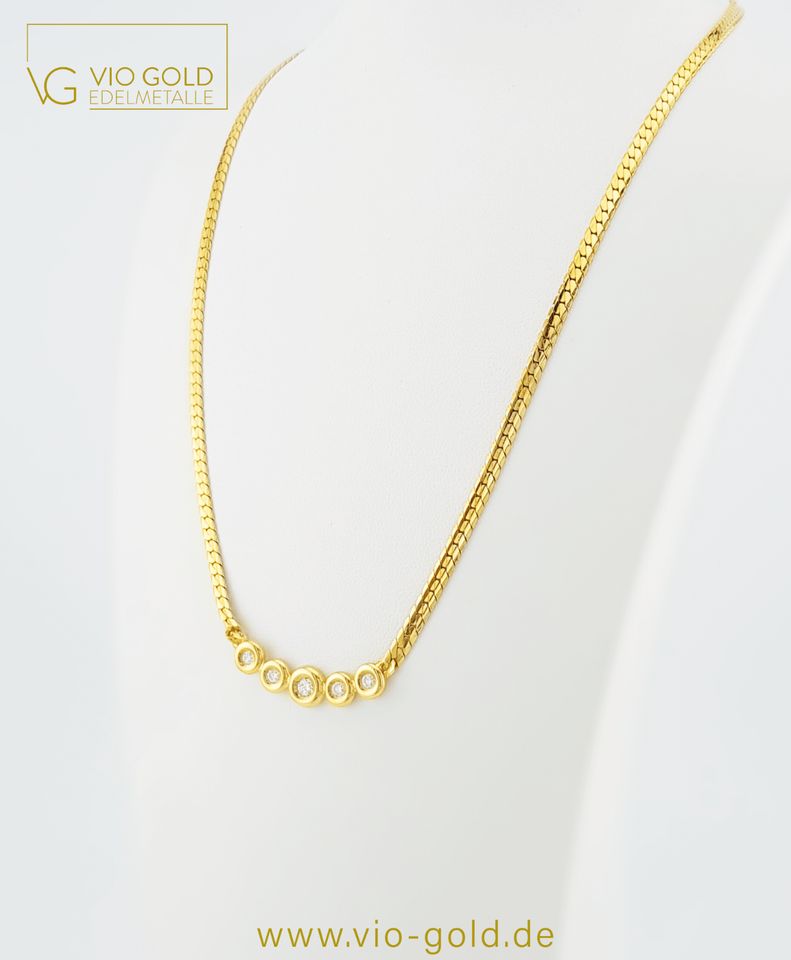 Brillant-Gold-Kette 14 Karat 585 Gold 43 cm Gold Halskette | Damen- Vio Gold  in Bayern - Regensburg | eBay Kleinanzeigen ist jetzt Kleinanzeigen