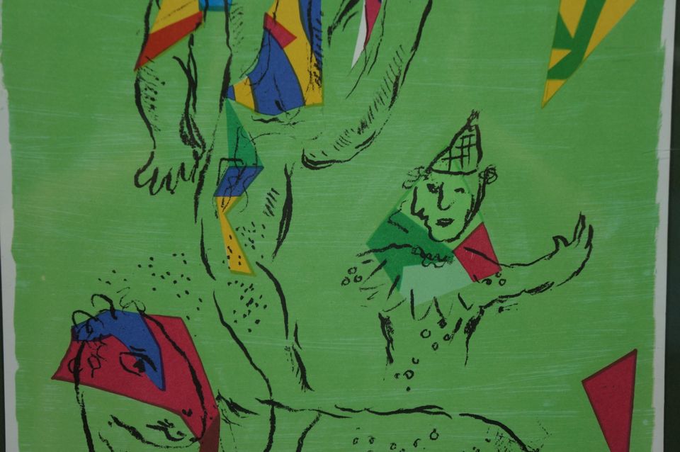 Marc Chagall (1887-1985) Der grüne Akrobat /Farblithographie 1979 in Düsseldorf