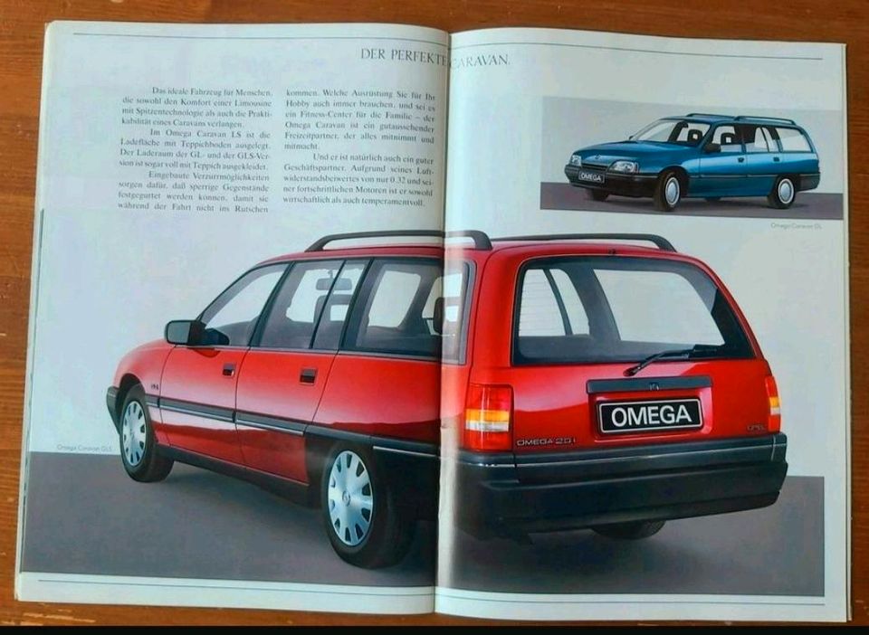 Prospekt Opel Omega A mit 3000 + Technik   1987 in Hannover