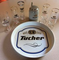 Metalltablett, Bierkrug und Biergläser von Tucher Bayern - Eckental  Vorschau