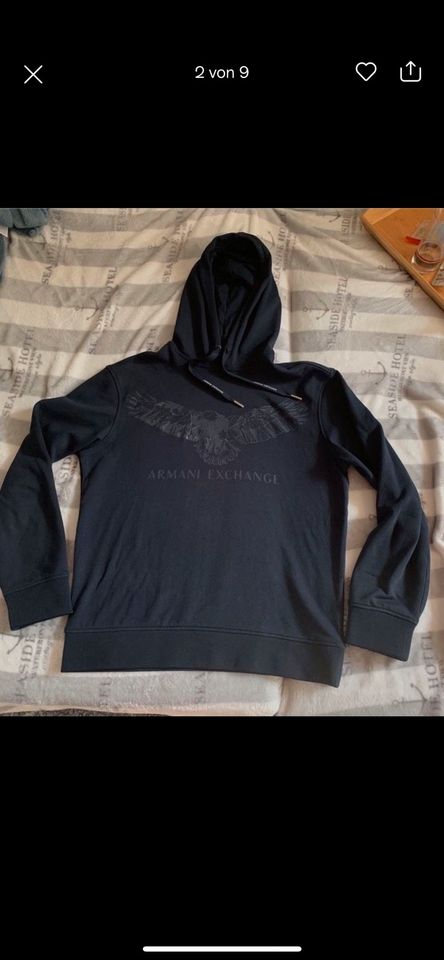 Armani Exchange Hoodie Gr.S Kapuzenpullover, blau, NEUWERTIG in Königs Wusterhausen