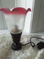 Antike alte Jugendstil Lampe, geäzter  Glas Schirm Hessen - Hohenstein Vorschau