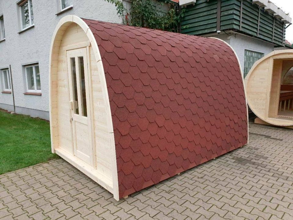 SAUNA POD 3,5 m 2 Räume Panorama Scheibe  Saunahaus Garten in Hüllhorst