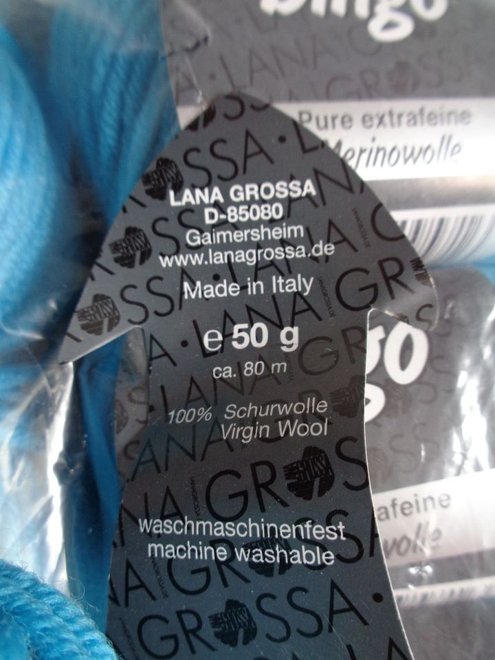 700 gr. "BINGO" Lana Grossa Wolle/Handstrickgarn, Farbe: türkis in Freudenberg