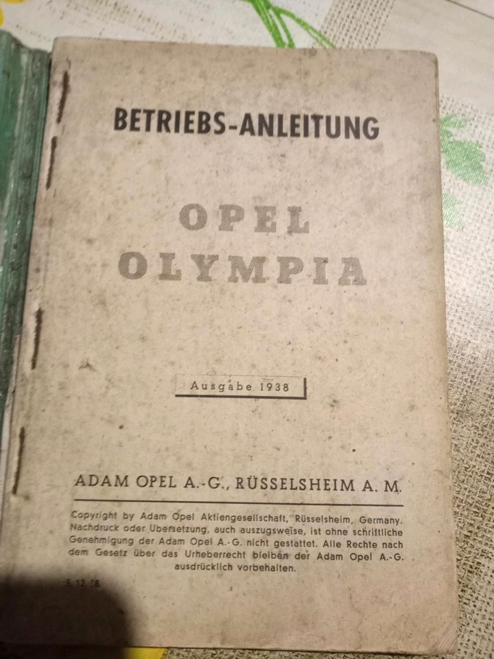 Opel Olympia,Buch, Antik, Selten, Kammerfund in Meerane