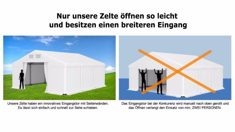 Lagerhalle 4x4m 2m Partyzelt Weidehütte weiß o.grau Lagerzelt NEU in Görlitz