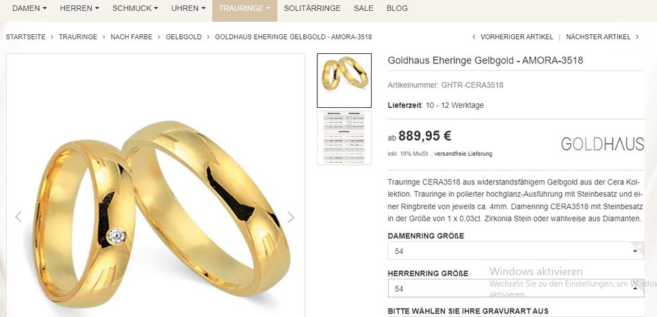 Schmuckring Gelbgold 585 mit Stein 4 mm breit Größe 54 neuwertig! in Rostock