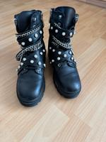 Zara Stiefel, Boots, Perlen, Biker Boots, Stiefeletten, Nieten Niedersachsen - Erkerode Vorschau