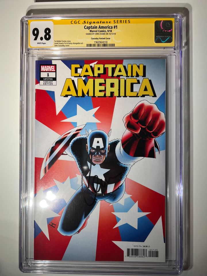 Marvel Captain America #1 9/18 CGC 9.8 Chris Evans autogramm Comi in Rastatt