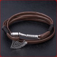 Nordic Thors Wikinger Axt Armband mehrschichtig braun od. schwarz Nordrhein-Westfalen - Reichshof Vorschau