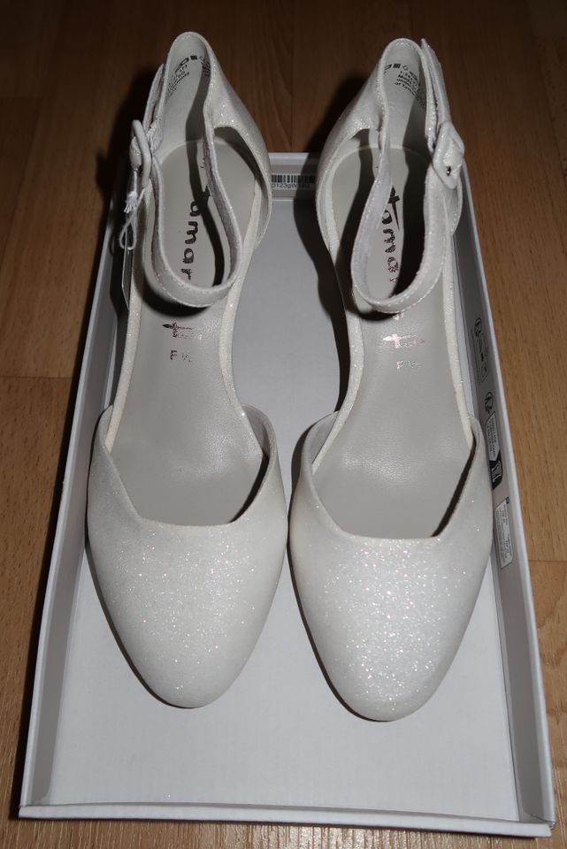 Tamaris Pumps weiß Daenery white glam Gr. 37 / 38 F 1/2 neu in Dresden