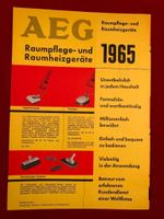 1965 AEG Raumpflege- Raumheizgeräte Werbekatalog Prospekt Hessen - Kassel Vorschau