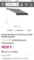 NEU OVP !! Gelenkarm Markise grau  2,00 x 1,50 Hannover - Döhren-Wülfel Vorschau