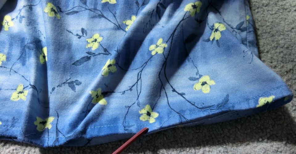 Mädchen Rock lang Wickelrock Optik blau 98 Maße Blüten gelb in Dettingen an der Iller