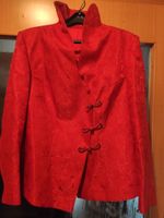 1a Bluse neuwertig Gr 42 rot Asia/China Blazer Style glänzend Hessen - Bad Orb Vorschau