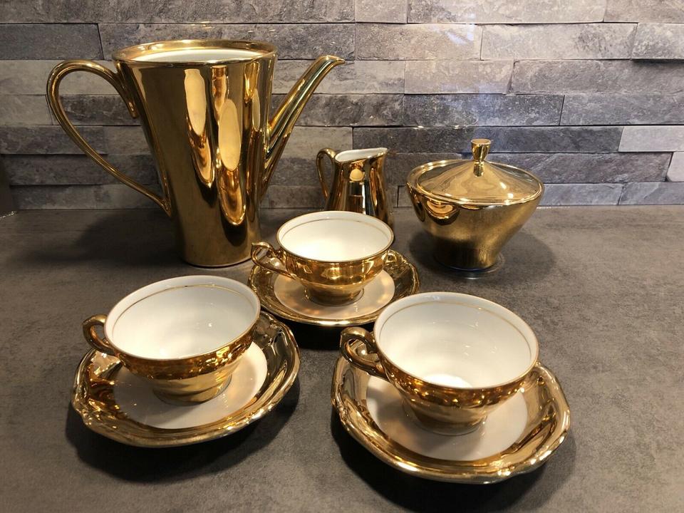 Teeservice goldfarbig aus Omas Vitrine Bareuther 100 Jahre in Dortmund