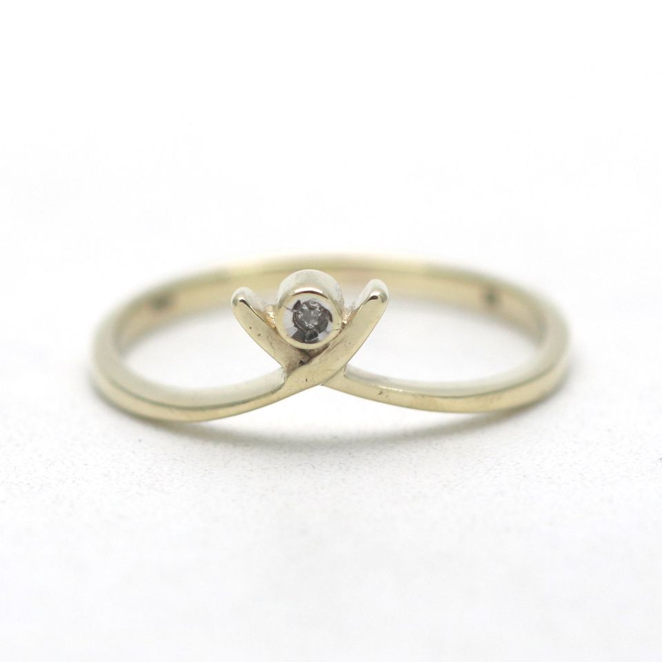 Diamant Gold Ring 333 8 Kt Gelbgold 0,01 Ct www.juweliero.de in Köln