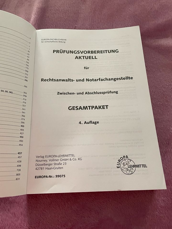 Prüfungsvorbereitung Rechtsanwalt und Notarfachangestellte in Nürnberg (Mittelfr)