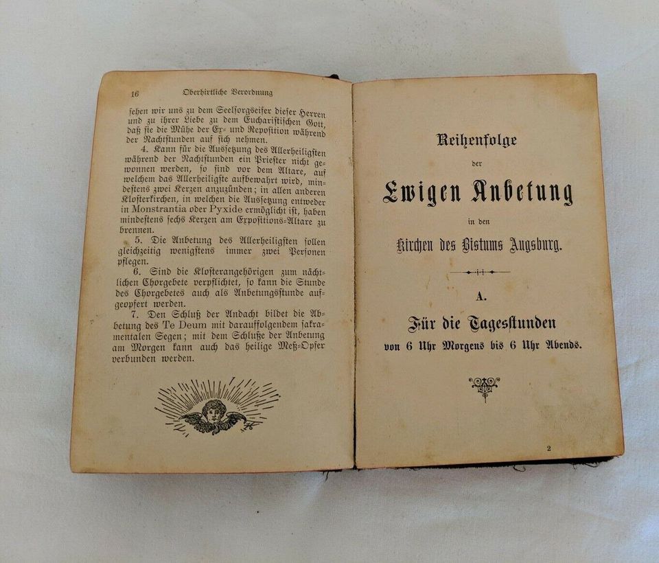 Gebetbuch Ewige Anbetung Bistum Augsburg 1897 Orte+Zeiten in Dillingen (Donau)