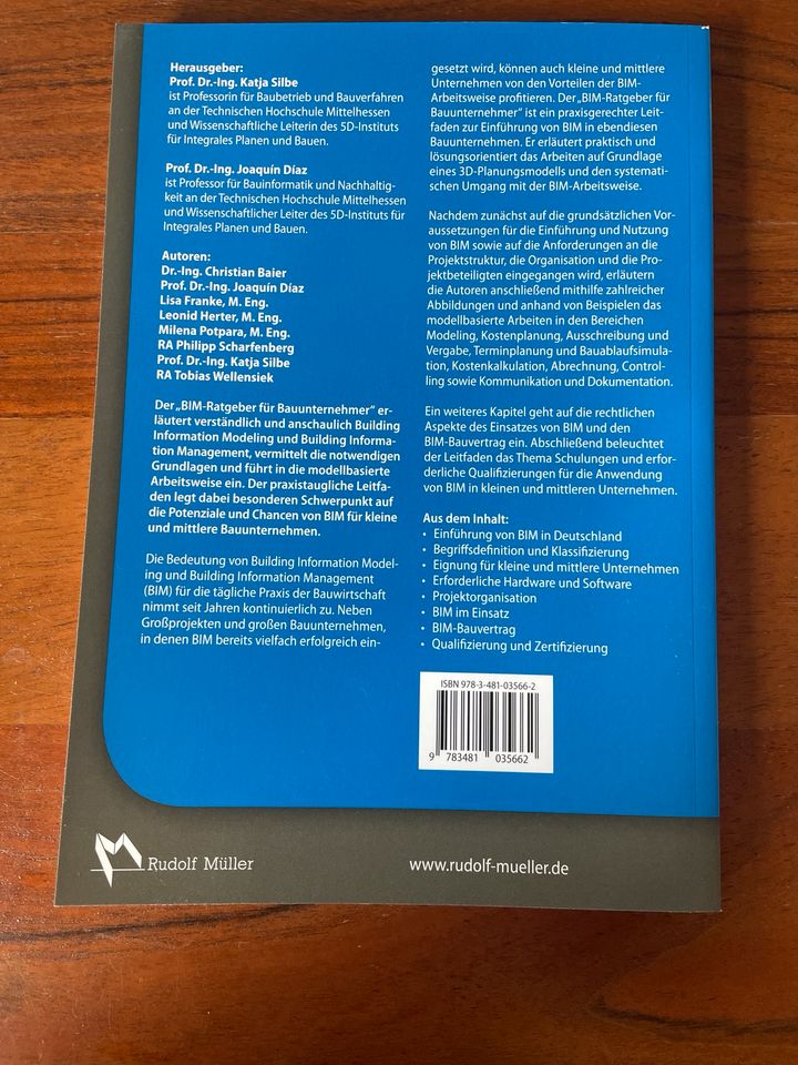 BIM-Ratgeber für Bauunternehmer (Silbe&Díaz) ISBN 9783481035662 in Gießen