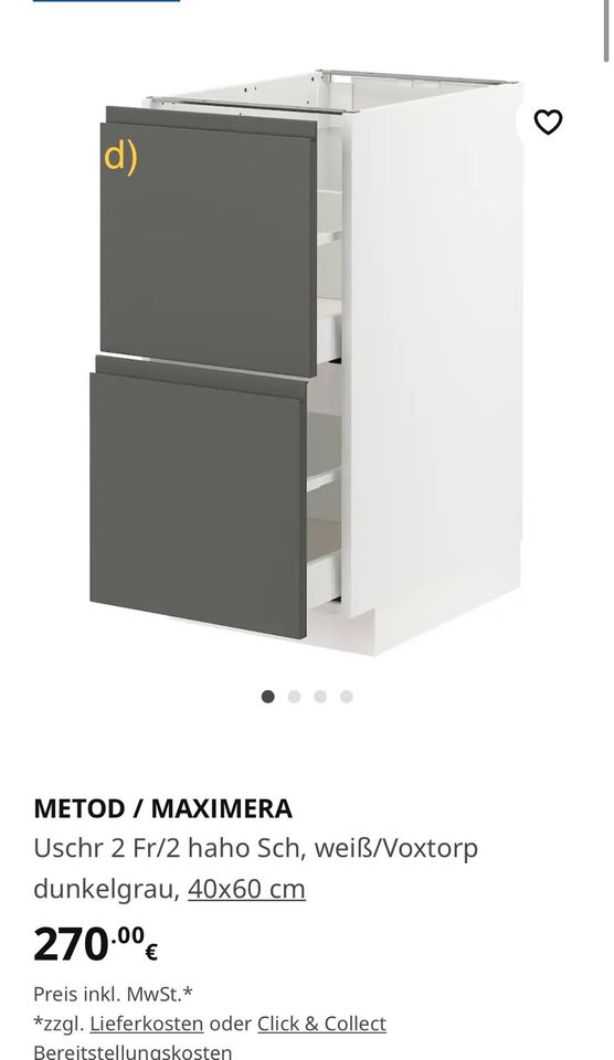VOXTORP grau matt Küche IKEA dunkelgrau Küchenschränke Set Einbau in Gelsenkirchen