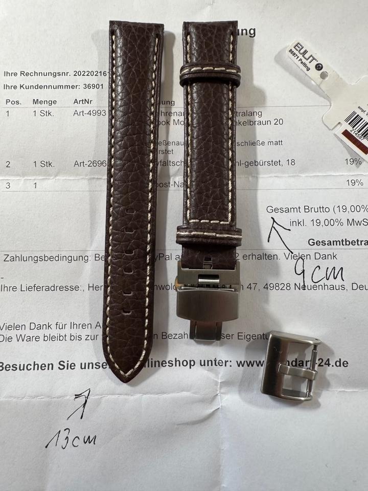 EULIT Uhrenarmband XL Retro-Look Modell Imola dunkelbraun in Osterwald