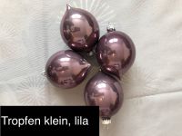 Christbaumkugeln Weihnachtskugeln lila Tropfen klein Glas Depot Nordrhein-Westfalen - Mechernich Vorschau