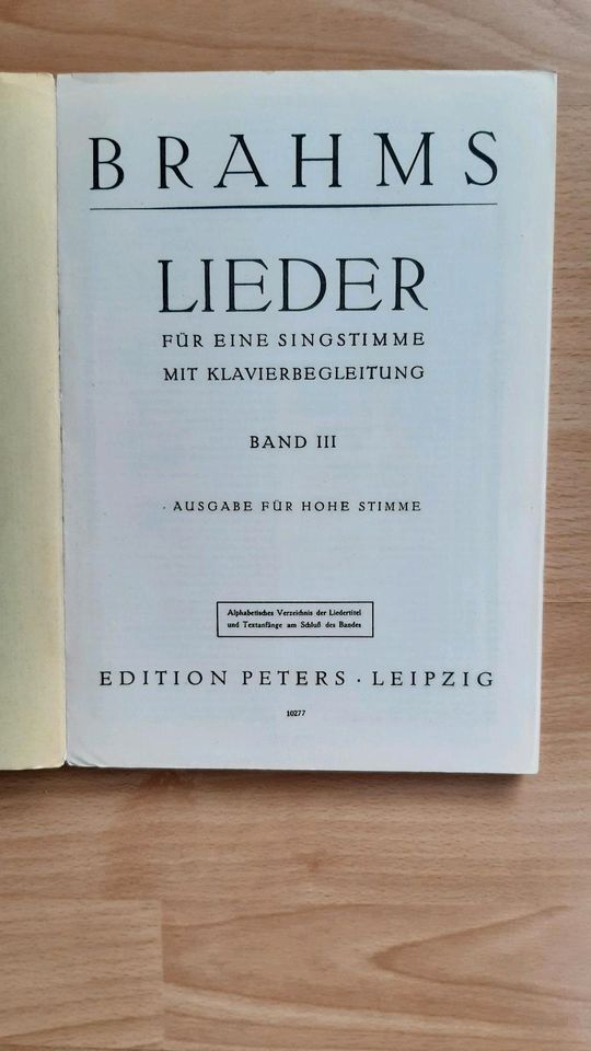 Gesang Liederalbum Brahms (Nr. 3691a) Band 3 in Rösrath