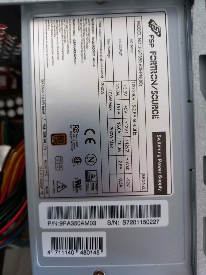 Pentium 3 1 Ghz 256mb RAM Retro PC 350W FSP 80Gb Geforce 6200 in Stuhr