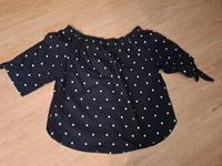 H&M Bluse Carmenausschnitt Punkte Gr. 38 maritim Bayern - Kiefersfelden Vorschau