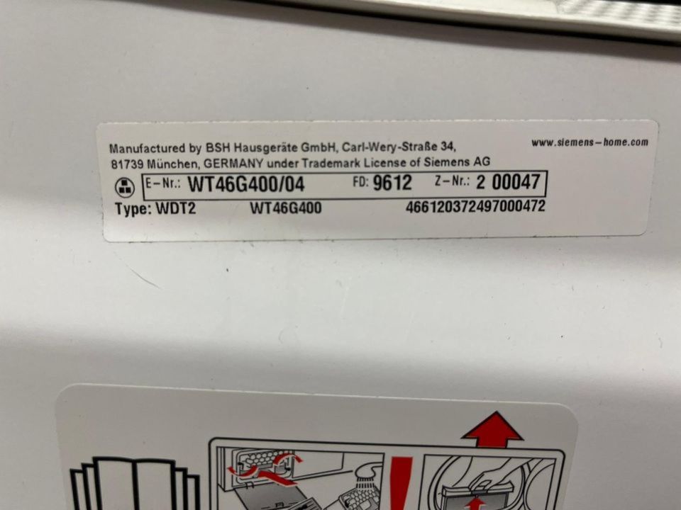 Siemens iQ500 Kondensations-Trockner 8 kg WT46G400 – defekt in Augsburg
