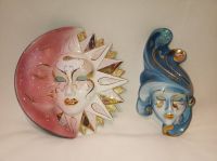 2 venezianische Keramik-Wandmasken, Sonne-Mond, Sturmwind Nordrhein-Westfalen - Holzwickede Vorschau