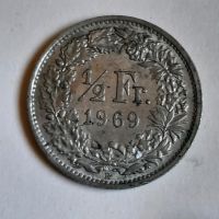 Eine Münze aus Silber 1/2 Schweizer Franken jahr 1969 Köln - Porz Vorschau