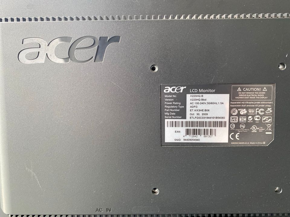 Acer  X223HQ B inclusive CD und Kabel in Meinerzhagen