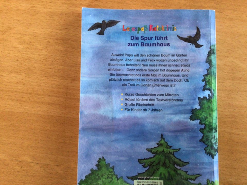 Buch Ratekrimi, Lesespass ab 7 Jahre, die Spur führt zum Baumhaus in Zerf