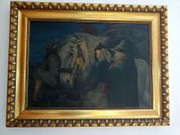 Bild, Gemälde, signiert, Öl auf Holz, Pferdemotiv, nur 200 € Chemnitz - Euba Vorschau