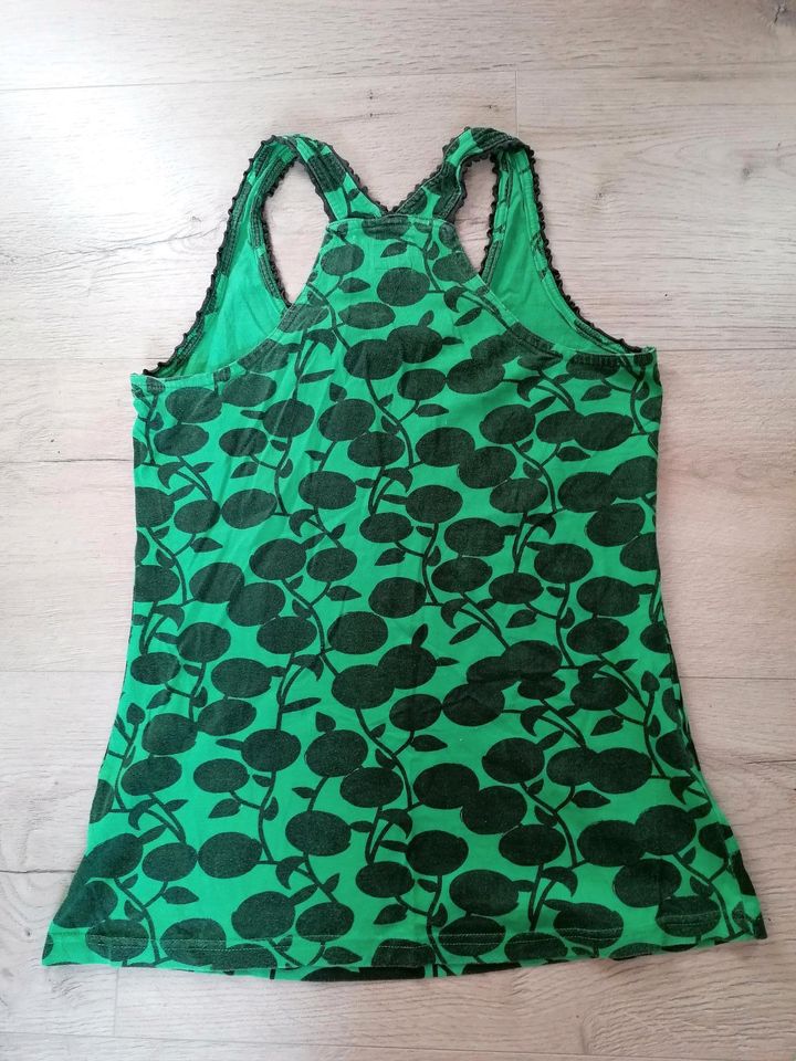 Tanktop grün schwarz Ranken Kirschen Rockabilly Only M in Ganderkesee