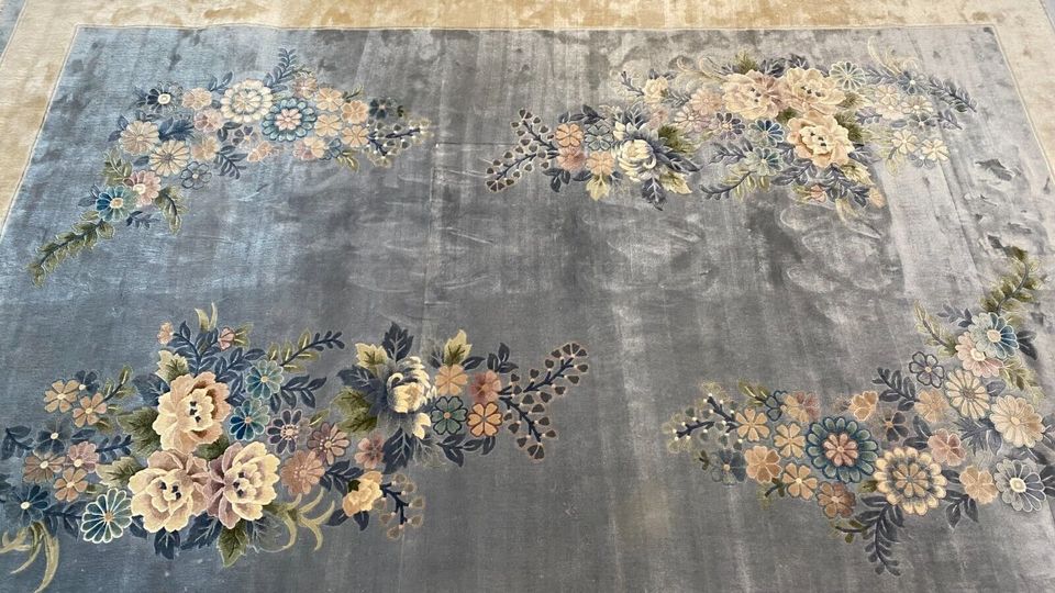 ALTER TEPPICH CHINA BLUMEN DEKOR KORKSEIDE KUNSTSEIDE 312x200cm - Versand kostenlos - Wir sind für Sie da lokal in 86830 Schwabmünchen oder online ARTHOME24 in Schwabmünchen