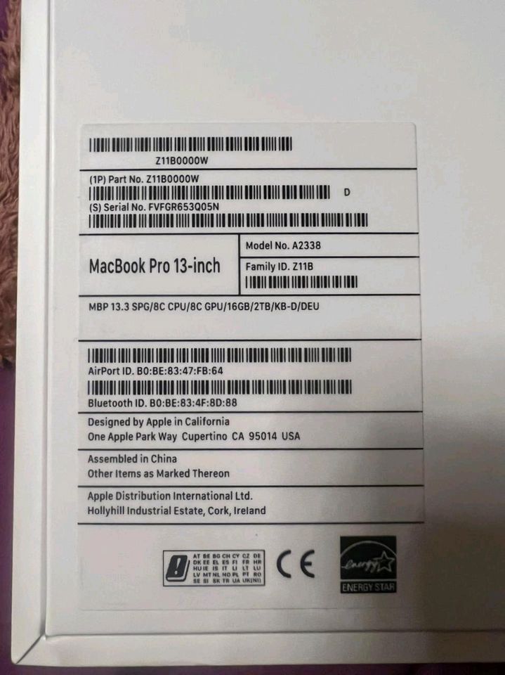 Macbook pro 13-inch 2 Terabyte in Freinsheim