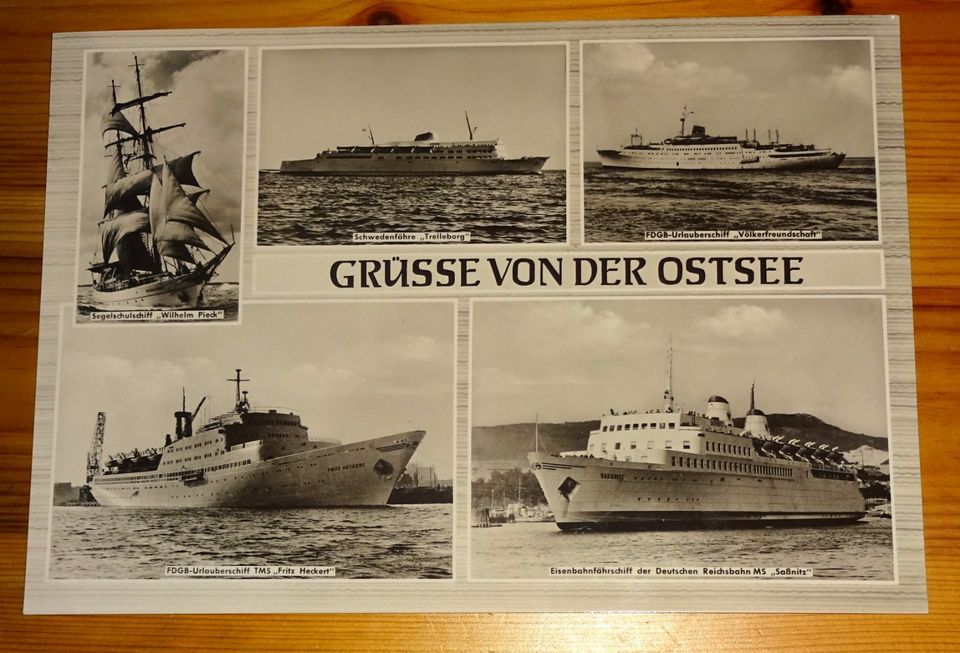 DIA DDR MS Völkerfreundschaft DSR Rostock Großpostkarte Werft in Rostock