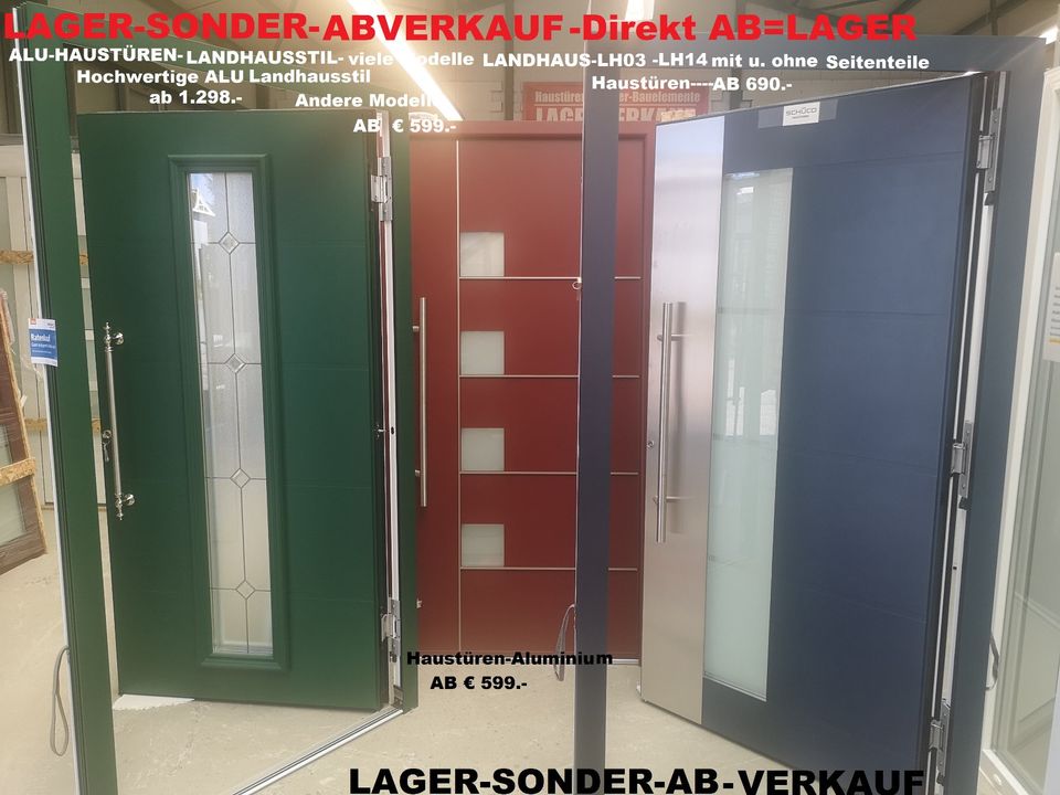 AKTION=SCHÜCO-ALU-HAUSTÜREN=FRÜHJAHRS-ABVERKAUF Diese Woche=.LAGERABVERKAUF=TOTAL-ABVERKAUF=zu TOP-PREISEN=1A-QULITÄT=mit GARANTIE=sofort zum Mitnehmen=Aktion-=SCHÜCO=HAUSTÜREN==bis 70% REDUZIERT in Obersulm